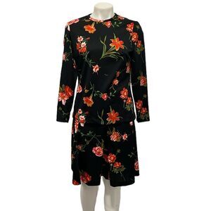 Vintage 60s Bravo knits floral long sleeve midi skirt set size 14 NWT